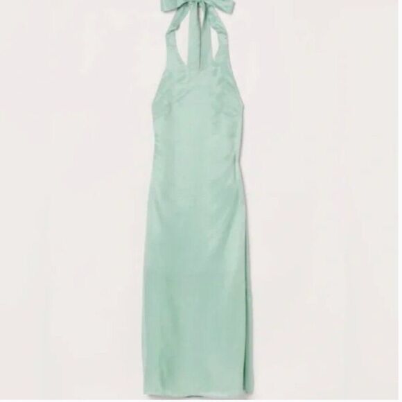 H&M Mint Green Halter Dress - Size M - Picture 1 of 3